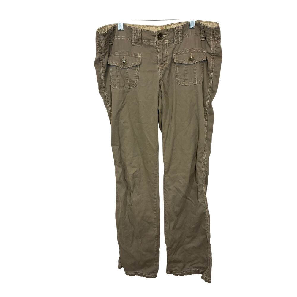 Vintage LEI Flared Corduroy Pants Women SZ 9 Brown Lara Croft Costume Y2K Street